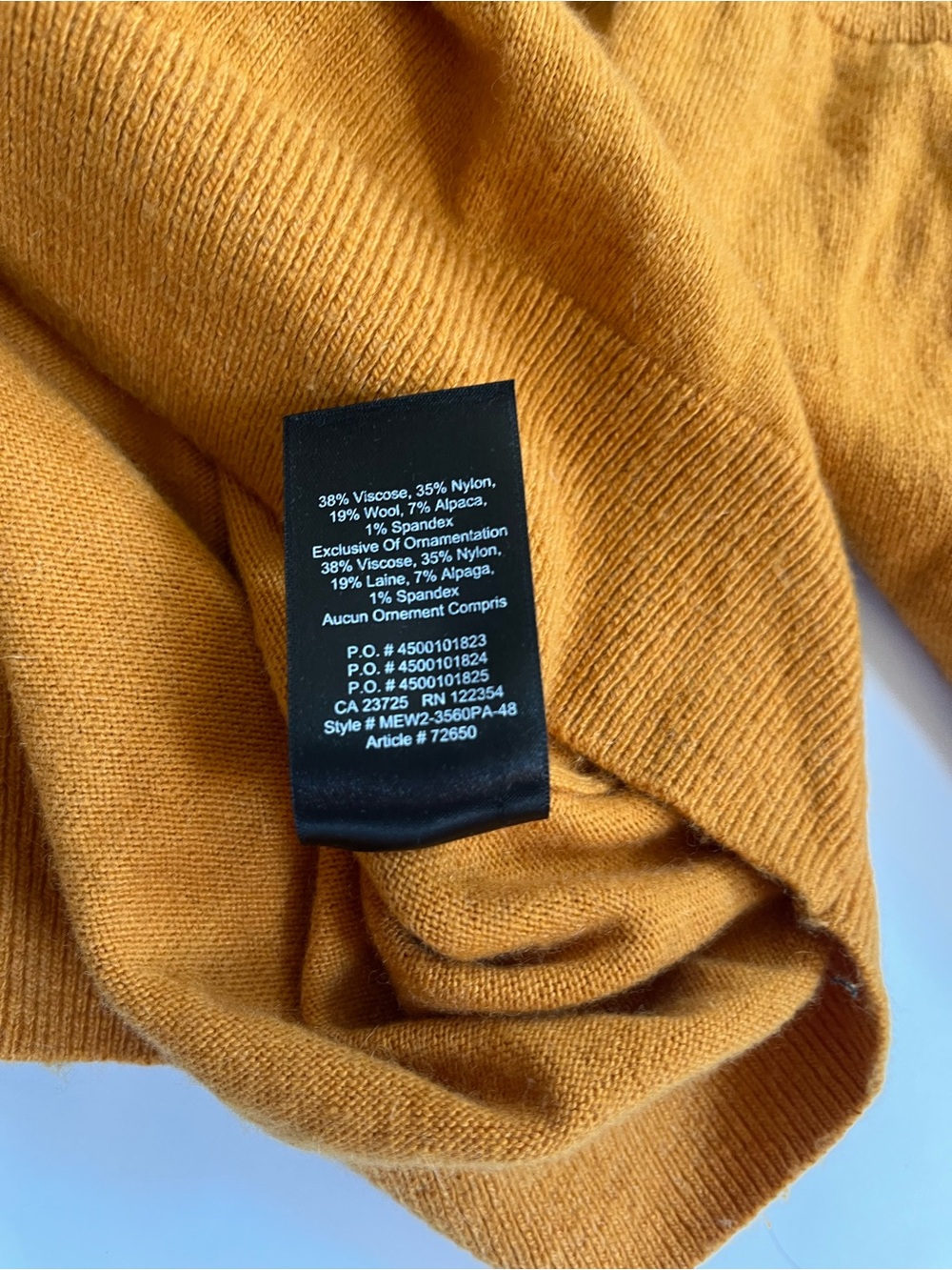 Sunday Best Aritzia Wool Alpaca Blend Crewneck Mustard Banana Patch Sweater - Picture 9 of 10